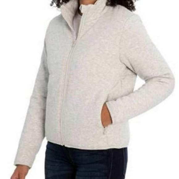 Three Dots Jackets & Blazers - Three Dots Ladies' Quilted Jacket--Gray (Heather Gray)
